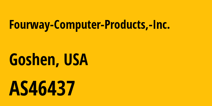 Информация о провайдере Fourway-Computer-Products,-Inc. AS46437 Fourway Computer Products, Inc.: все IP-адреса, network, все айпи-подсети