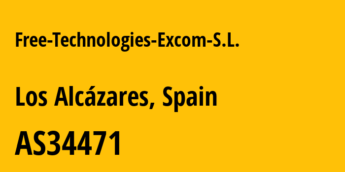 Информация о провайдере Free-Technologies-Excom-S.L. AS34471 Free Technologies Excom S.L.: все IP-адреса, network, все айпи-подсети