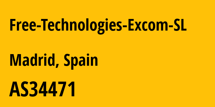 Информация о провайдере Free-Technologies-Excom-SL AS34471 Free Technologies Excom S.L.: все IP-адреса, network, все айпи-подсети