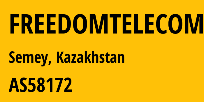 Информация о провайдере FREEDOMTELECOM AS58172 FREEDOM TELECOM LLP: все IP-адреса, network, все айпи-подсети