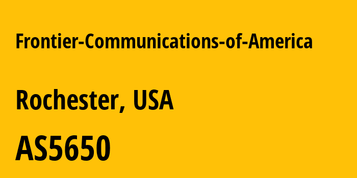 Информация о провайдере Frontier-Communications-of-America AS5650 Frontier Communications of America, Inc.: все IP-адреса, network, все айпи-подсети