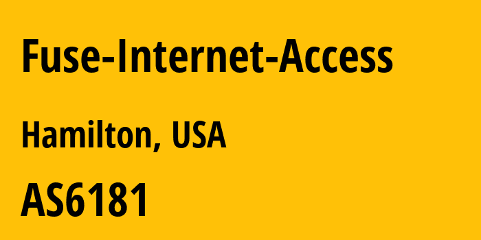 Информация о провайдере Fuse-Internet-Access AS6181 Cincinnati Bell Telephone Company LLC: все IP-адреса, network, все айпи-подсети