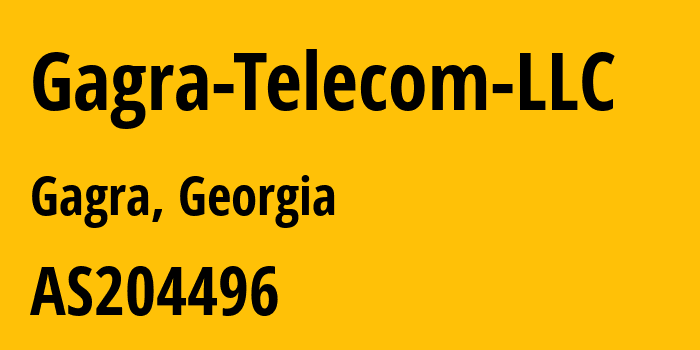 Информация о провайдере Gagra-Telecom-LLC AS204496 Gagra Telecom LLC: все IP-адреса, network, все айпи-подсети