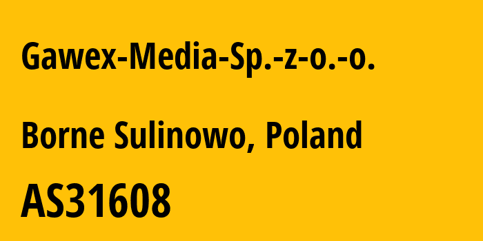 Информация о провайдере Gawex-Media-Sp.-z-o.-o. AS31608 Gawex Media Sp. z o. o.: все IP-адреса, network, все айпи-подсети