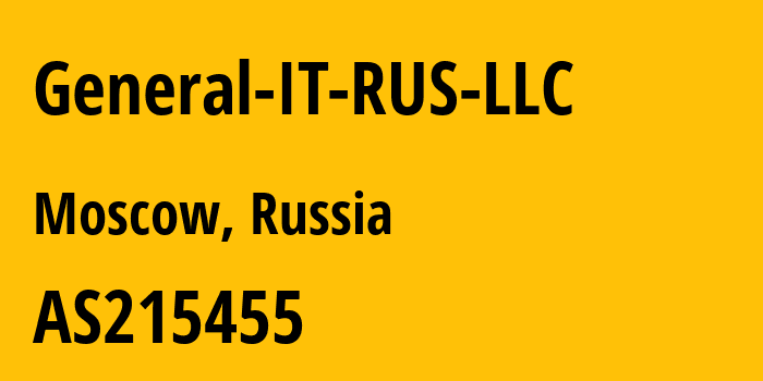 Информация о провайдере General-IT-RUS-LLC AS215455 GENERAL IT RUS LLC: все IP-адреса, network, все айпи-подсети