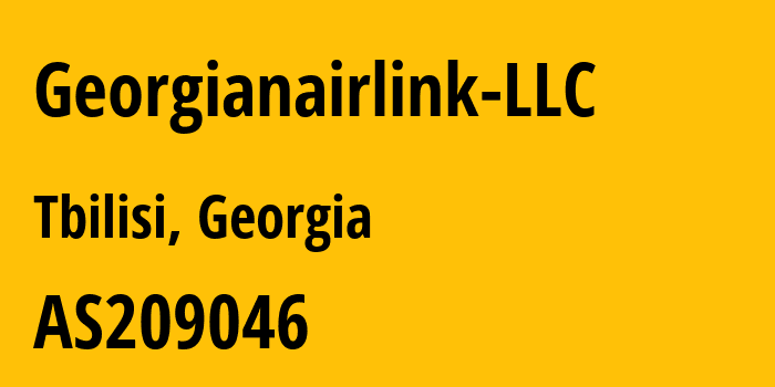 Информация о провайдере Georgianairlink-LLC AS209046 Georgianairlink LLC: все IP-адреса, network, все айпи-подсети