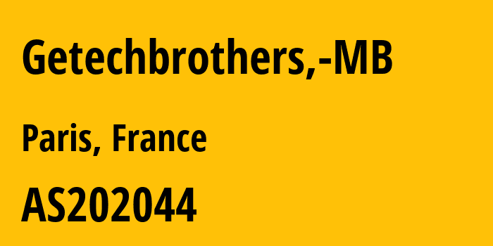 Информация о провайдере Getechbrothers,-MB AS202044 Getechbrothers, MB: все IP-адреса, network, все айпи-подсети