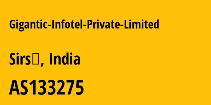 Информация о провайдере Gigantic-Infotel-Private-Limited AS133275 Gigantic Infotel Pvt Ltd: все IP-адреса, network, все айпи-подсети