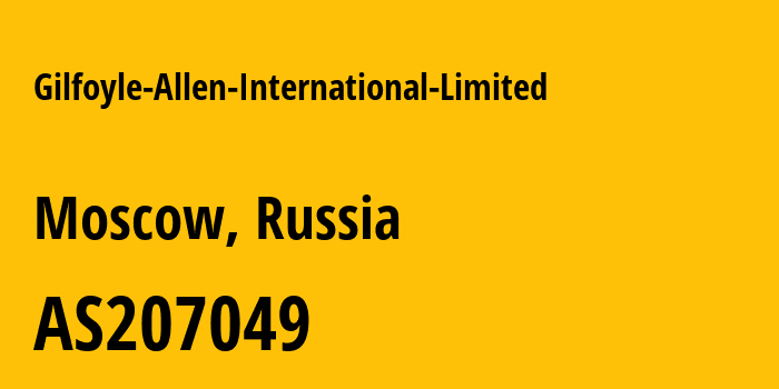 Информация о провайдере Gilfoyle-Allen-International-Limited AS207049 OOO TRK TSARSKOE SELO: все IP-адреса, network, все айпи-подсети