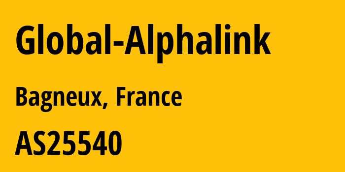 Информация о провайдере Global-Alphalink AS25540 Alphalink SASU: все IP-адреса, network, все айпи-подсети