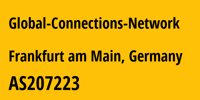 Информация о провайдере Global-Connections-Network AS207223 Global Connections Network LLC: все IP-адреса, network, все айпи-подсети