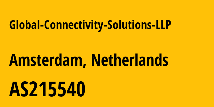 Информация о провайдере Global-Connectivity-Solutions-LLP AS215540 GLOBAL CONNECTIVITY SOLUTIONS LLP: все IP-адреса, network, все айпи-подсети