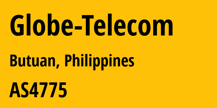 Информация о провайдере Globe-Telecom AS4775 Globe Telecoms: все IP-адреса, network, все айпи-подсети