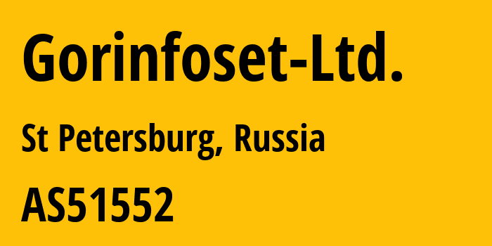 Информация о провайдере Gorinfoset-Ltd. AS51552 Gorinfoset Ltd.: все IP-адреса, network, все айпи-подсети