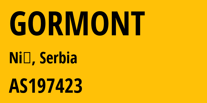 Информация о провайдере GORMONT AS197423 Jotel d.o.o.: все IP-адреса, network, все айпи-подсети