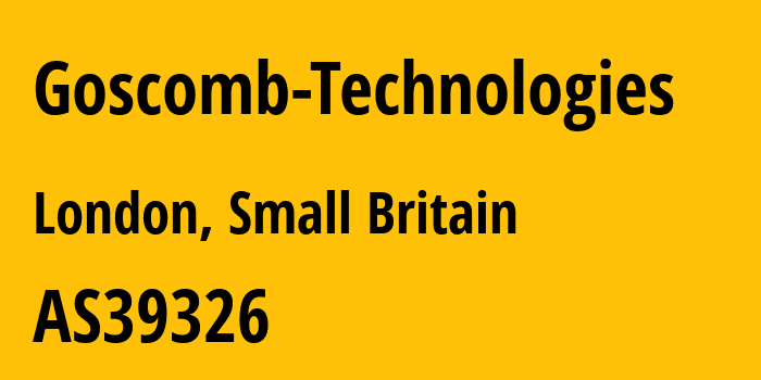 Информация о провайдере Goscomb-Technologies AS39326 Syntura Group Limited: все IP-адреса, network, все айпи-подсети