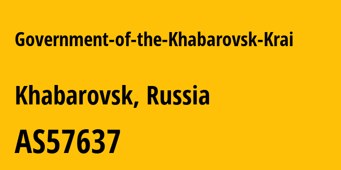 Информация о провайдере Government-of-the-Khabarovsk-Krai AS57637 Government of the Khabarovsk Krai: все IP-адреса, network, все айпи-подсети