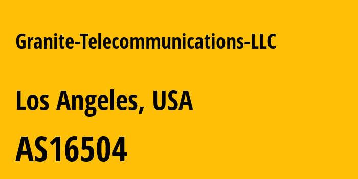 Информация о провайдере Granite-Telecommunications-LLC AS16504 Granite Telecommunications LLC: все IP-адреса, network, все айпи-подсети