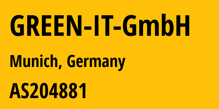 Информация о провайдере GREEN-IT-GmbH AS204881 GREEN IT GmbH: все IP-адреса, network, все айпи-подсети
