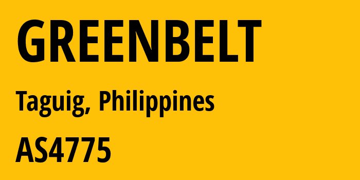 Информация о провайдере GREENBELT AS4775 Globe Telecoms: все IP-адреса, network, все айпи-подсети