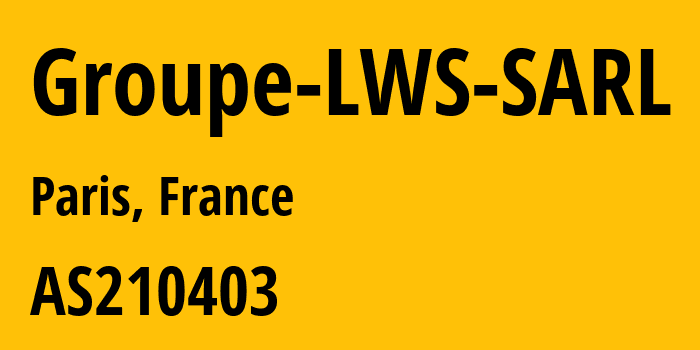 Информация о провайдере Groupe-LWS-SARL AS210403 Groupe LWS SARL: все IP-адреса, network, все айпи-подсети