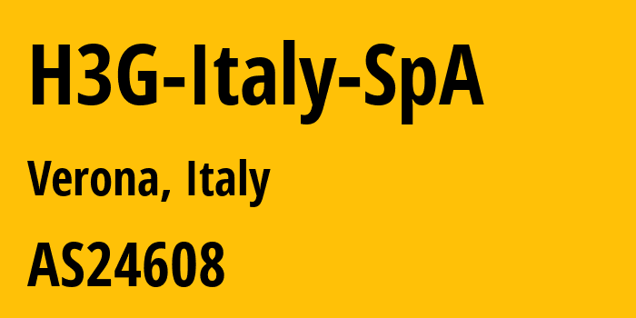 Информация о провайдере H3G-Italy-SpA AS24608 WIND TRE S.P.A.: все IP-адреса, network, все айпи-подсети