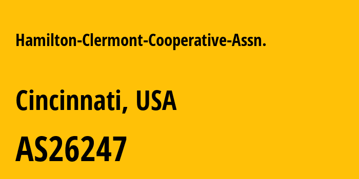 Информация о провайдере Hamilton-Clermont-Cooperative-Assn. AS26247 Hamilton-Clermont Cooperative Assn.: все IP-адреса, network, все айпи-подсети