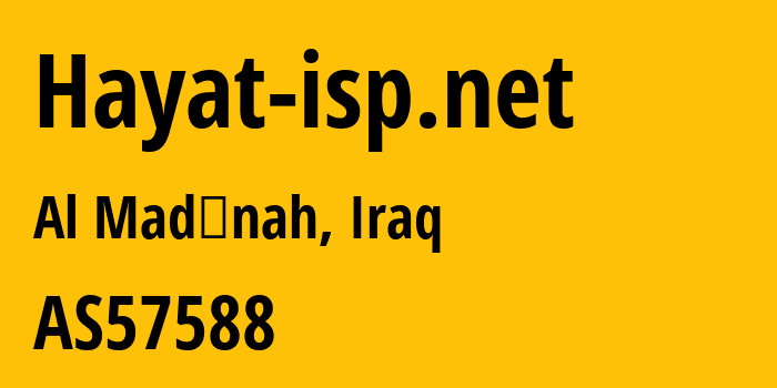 Информация о провайдере Hayat-isp.net AS57588 Hayat for Internet & communication LLC: все IP-адреса, network, все айпи-подсети