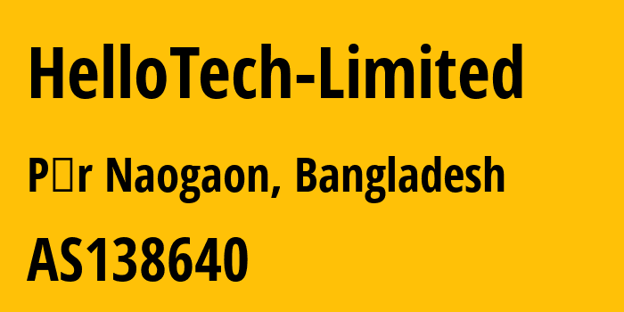 Информация о провайдере HelloTech-Limited AS138640 HelloTech Limited: все IP-адреса, network, все айпи-подсети