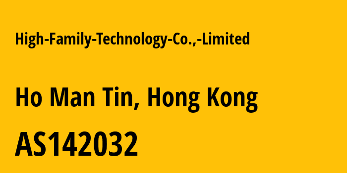 Информация о провайдере High-Family-Technology-Co.,-Limited AS142032 High Family Technology Co., Limited: все IP-адреса, network, все айпи-подсети