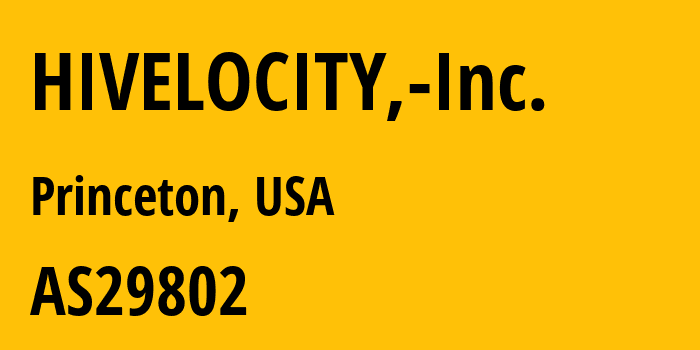 Информация о провайдере HIVELOCITY,-Inc. AS29802 HIVELOCITY, Inc.: все IP-адреса, network, все айпи-подсети