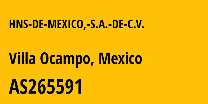 Информация о провайдере HNS-DE-MEXICO,-S.A.-DE-C.V. AS265591 HNS DE MEXICO, S.A. DE C.V.: все IP-адреса, network, все айпи-подсети