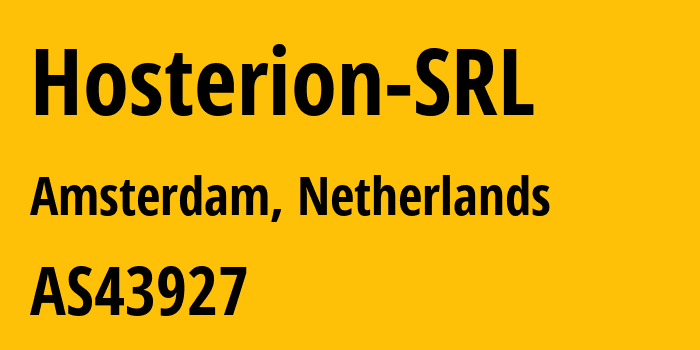 Информация о провайдере Hosterion-SRL AS43927 HOSTERION SRL: все IP-адреса, network, все айпи-подсети