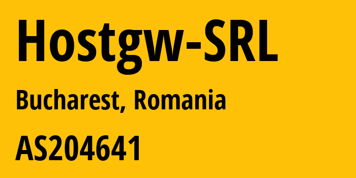 Информация о провайдере Hostgw-SRL AS204641 HOSTGW SRL: все IP-адреса, network, все айпи-подсети