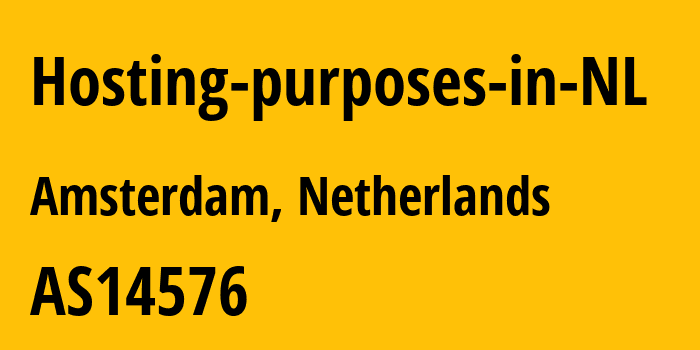 Информация о провайдере Hosting-purposes-in-NL AS14576 Hosting Solution Ltd.: все IP-адреса, network, все айпи-подсети