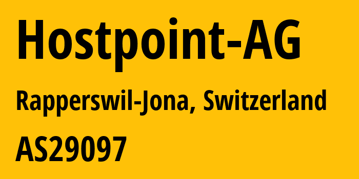 Информация о провайдере Hostpoint-AG AS29097 Hostpoint AG: все IP-адреса, network, все айпи-подсети