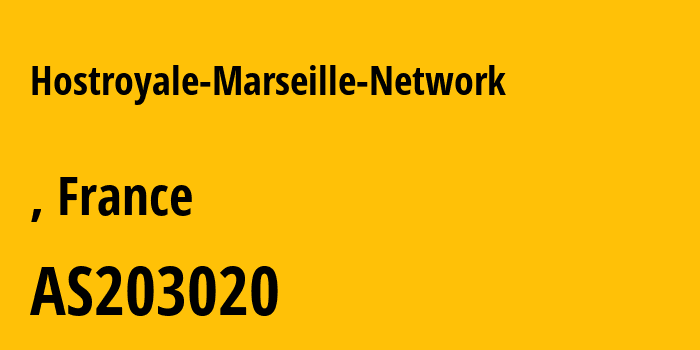 Информация о провайдере Hostroyale-Marseille-Network AS203020 HostRoyale Technologies Pvt Ltd: все IP-адреса, network, все айпи-подсети