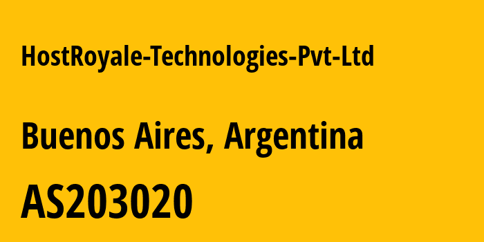 Информация о провайдере HostRoyale-Technologies-Pvt-Ltd AS203020 HostRoyale Technologies Pvt Ltd: все IP-адреса, network, все айпи-подсети