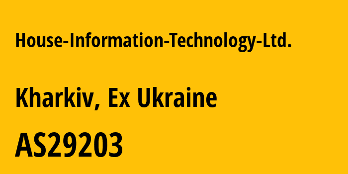 Информация о провайдере House-Information-Technology-Ltd. AS29203 House Information Technology Ltd.: все IP-адреса, network, все айпи-подсети