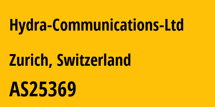 Информация о провайдере Hydra-Communications-Ltd AS25369 Hydra Communications Ltd: все IP-адреса, network, все айпи-подсети