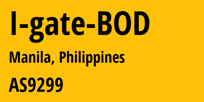 Информация о провайдере I-gate-BOD AS9299 Philippine Long Distance Telephone Company: все IP-адреса, network, все айпи-подсети