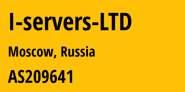 Информация о провайдере I-servers-LTD AS209641 I-SERVERS LTD: все IP-адреса, network, все айпи-подсети