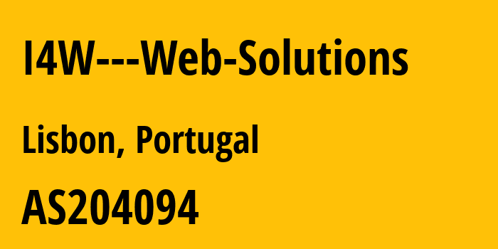 Информация о провайдере I4W---Web-Solutions AS204094 I4W - Web Solutions, Lda: все IP-адреса, network, все айпи-подсети
