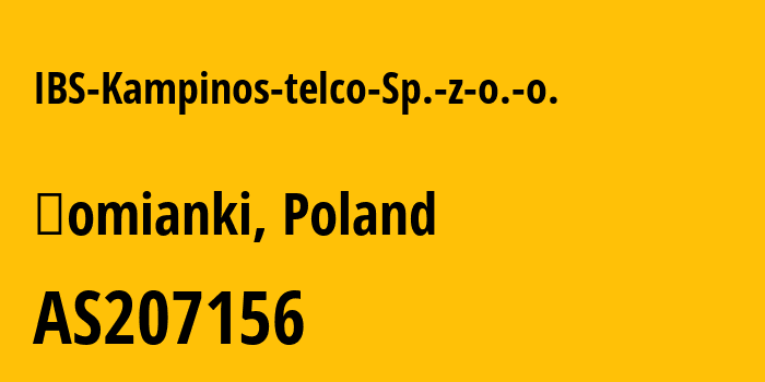 Информация о провайдере IBS-Kampinos-telco-Sp.-z-o.-o. AS207156 LAITO Sp. Z O. O.: все IP-адреса, network, все айпи-подсети