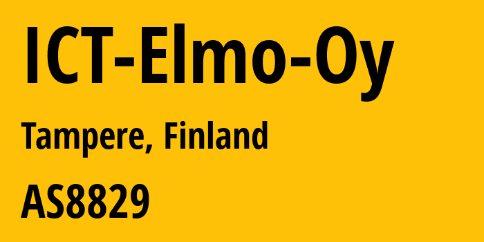 Информация о провайдере ICT-Elmo-Oy AS8829 ElmoNet Oy: все IP-адреса, network, все айпи-подсети