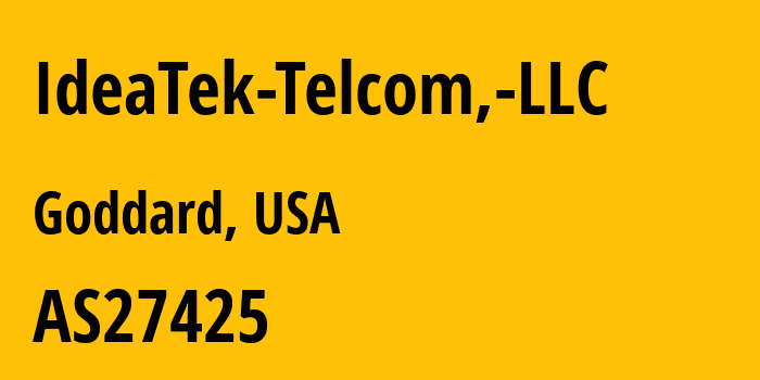 Информация о провайдере IdeaTek-Telcom,-LLC AS27425 IdeaTek Telcom, LLC: все IP-адреса, network, все айпи-подсети