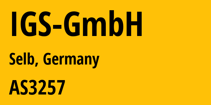 Информация о провайдере IGS-GmbH AS3257 GTT Communications Inc.: все IP-адреса, network, все айпи-подсети