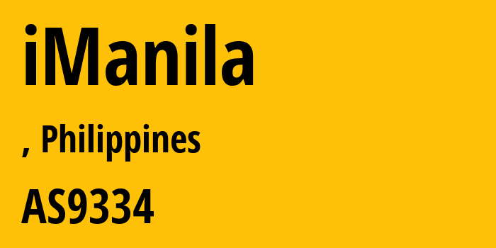 Информация о провайдере iManila AS9334 iManila: все IP-адреса, network, все айпи-подсети