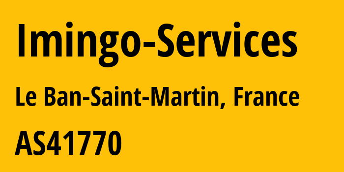 Информация о провайдере Imingo-Services AS41770 IMINGO SERVICES: все IP-адреса, network, все айпи-подсети