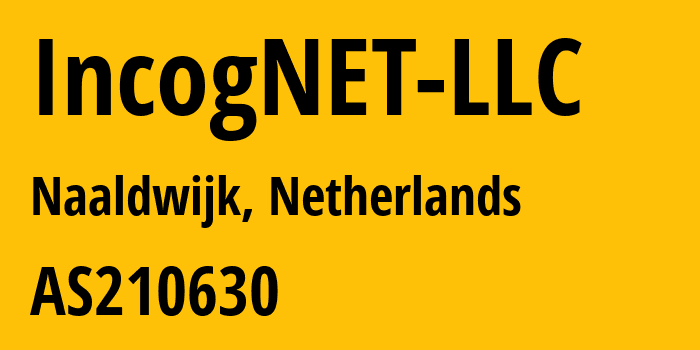 Информация о провайдере IncogNET-LLC AS210630 IncogNET LLC: все IP-адреса, network, все айпи-подсети